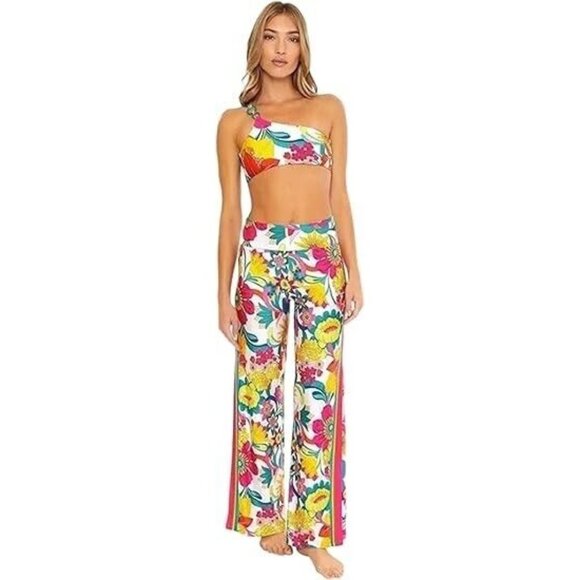 Trina Turk Fontaine Swim Cover Up Pant Floral ( L ) - Picture 3 of 8